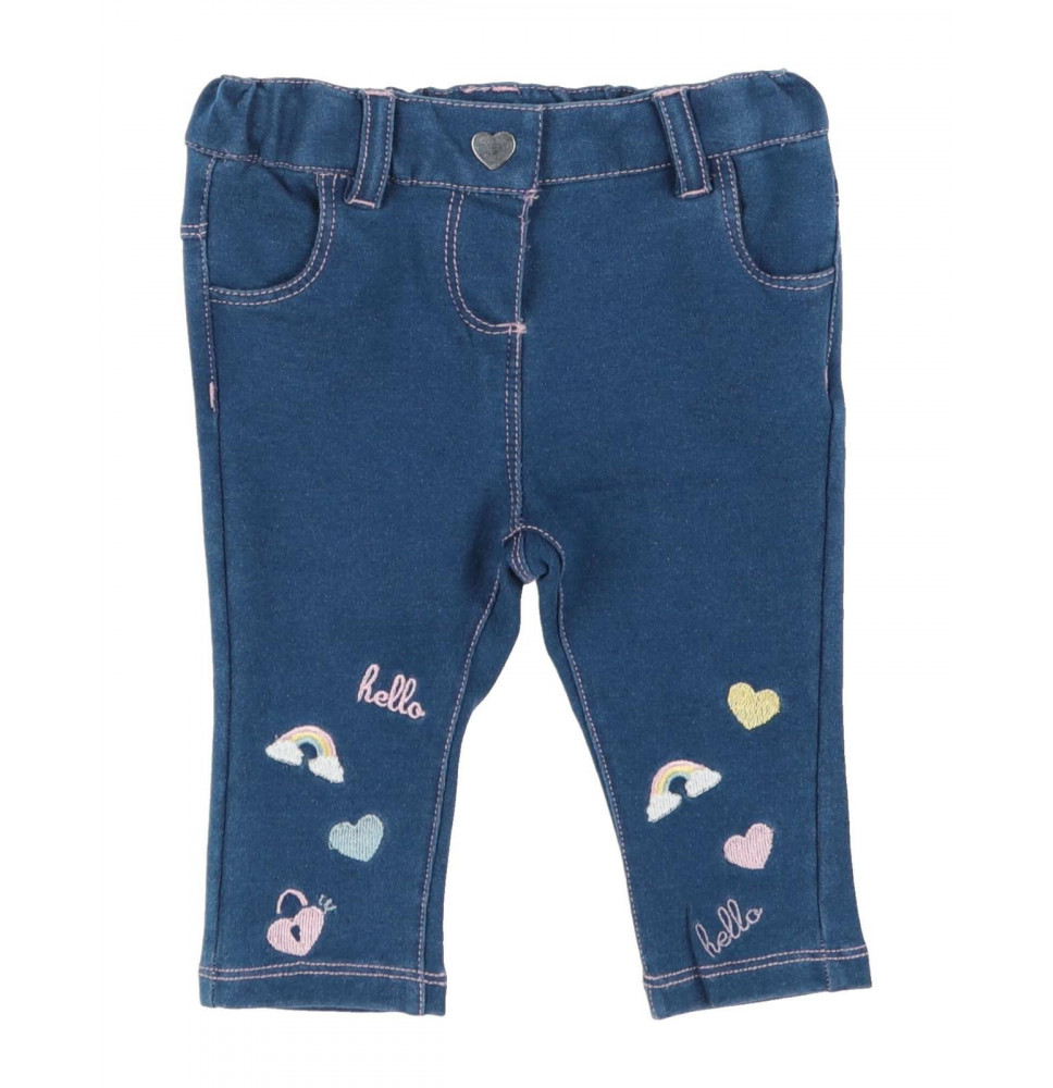 Pantalone Chicco Bimba Effetto Denim Blu 08958