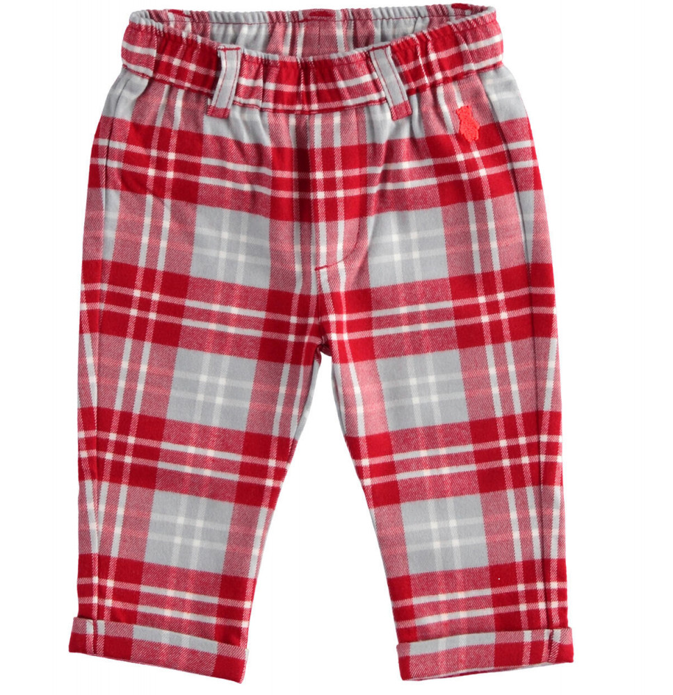 Pantalone Minibanda Scozzese Bimbo Rosso 5646