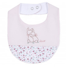 Bavaglino Chicco Neonata Rosa con Ricamo 101769