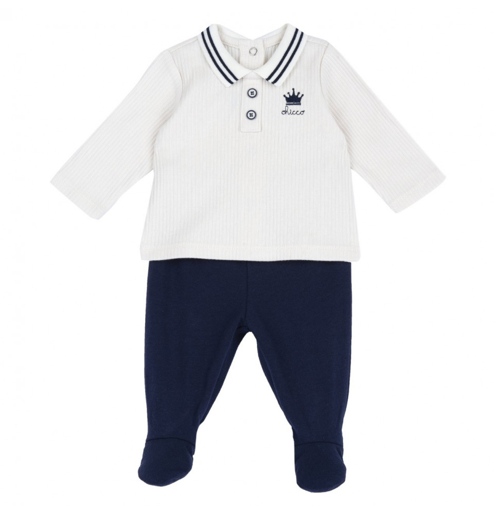 Tutina 2 pezzi Chicco Neonato Bianca e Blu 102027