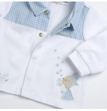 Tutina 2 pezzi Chicco neonato bianca e azzurra 102021