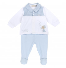 Tutina 2 pezzi Chicco neonato bianca e azzurra 102021