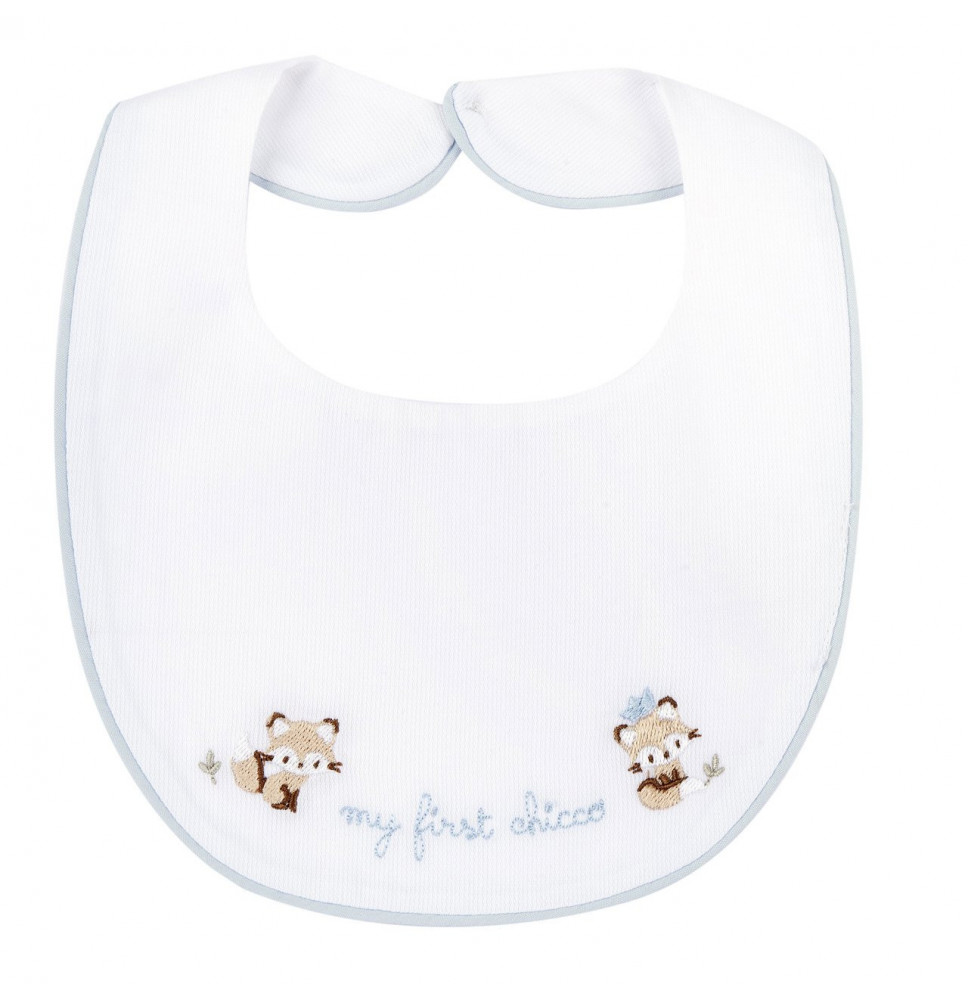 Bavaglino Chicco Neonato Bianco e Azzurro 102042