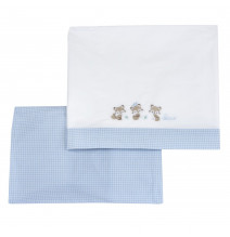 Set Chicco lenzuola carrozzino Bianco e Azzurro 102046