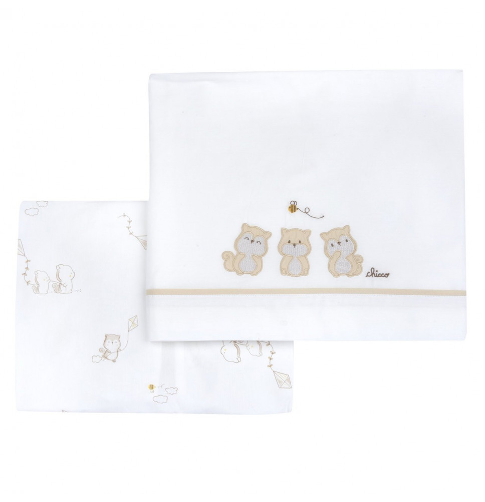 Set lenzuola Carrozzina Chicco Unisex Bianco 101611