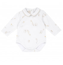 Completo Chicco neonato body + pantaloni Bianco e Beige 101598