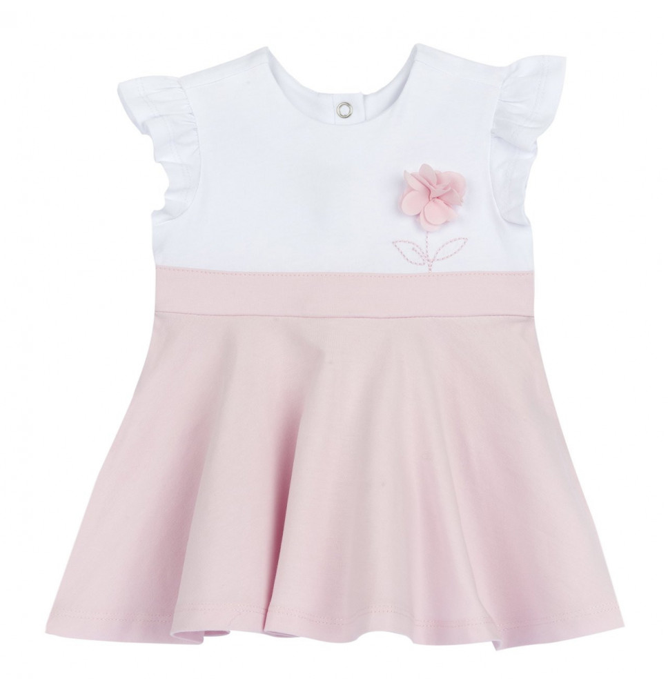 Vestito Chicco Bimba Bianco e Rosa 101843
