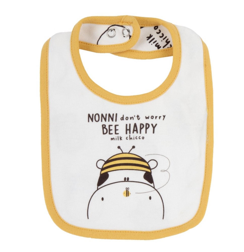 Bavaglia Chicco Bianco in interlock  neonato 32966