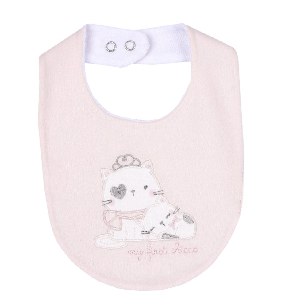 Bavaglino Chicco Rosa neonata con ricamo 32964