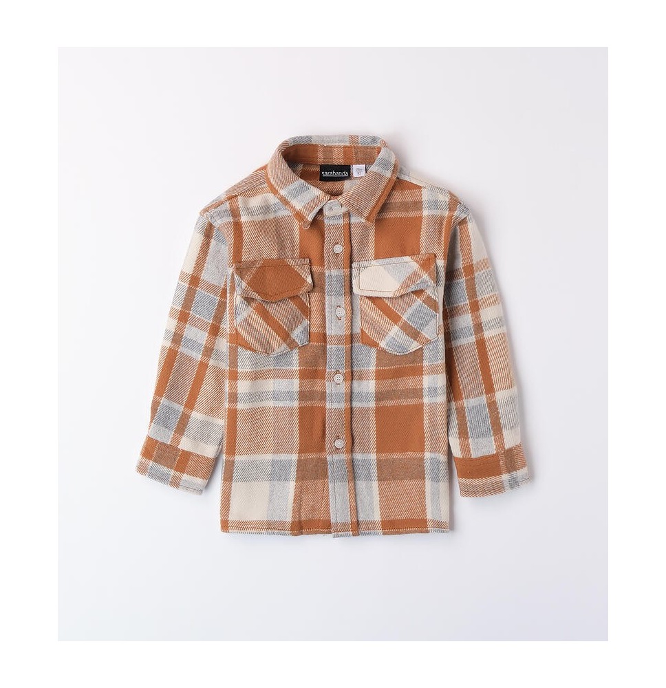 Camicia Sarabanda Marrone a quadri bambino A121