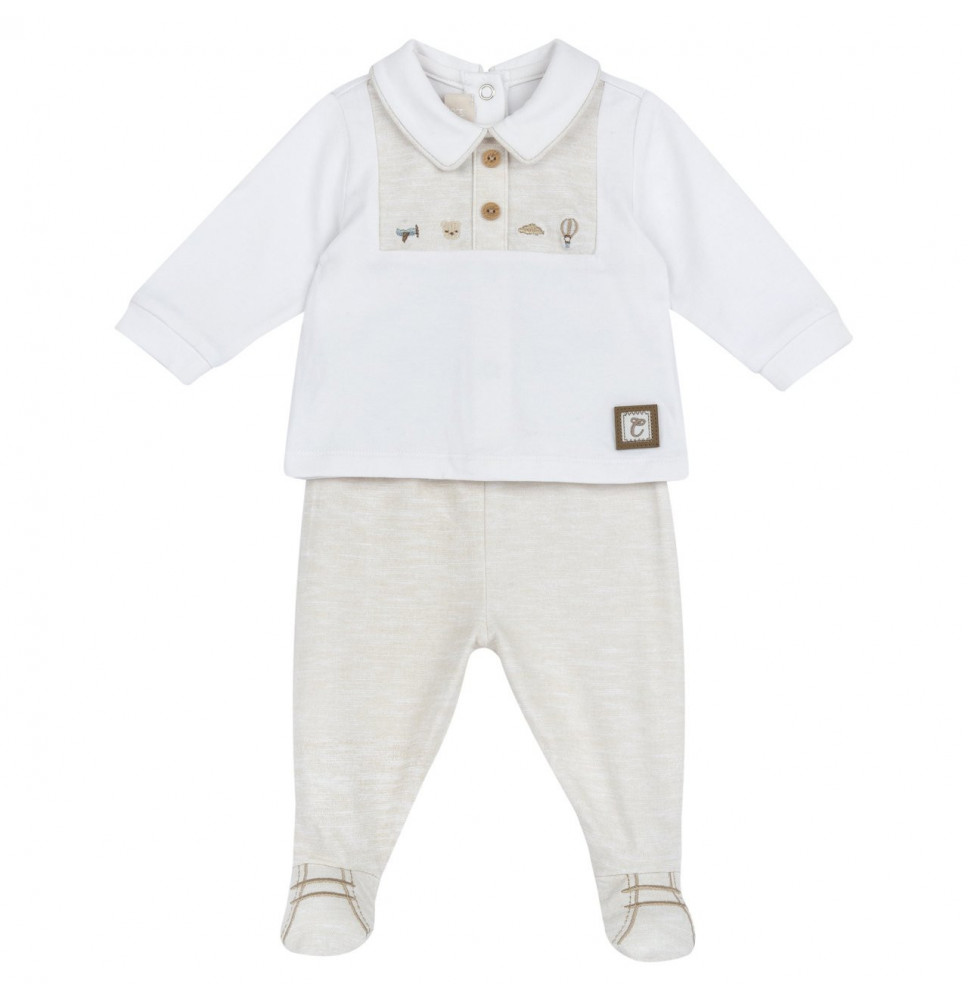 Tutina Due Pezzi Chicco Neonato Bianca 101468