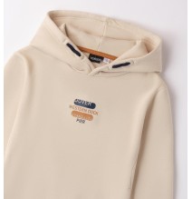 Felpa Sarabanda Beige con cappuccio da ragazzo A519