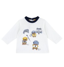 Maglietta Chicco bianca e blu manica lunga 07581