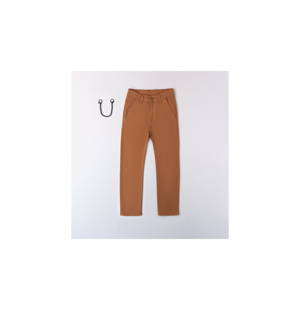 Pantaloni Sarabanda Marroni con portachiavi ragazzo  A560