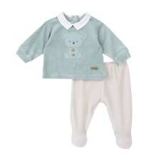 Completo Chicco Verde maglia e pantaloni con piedini 75932