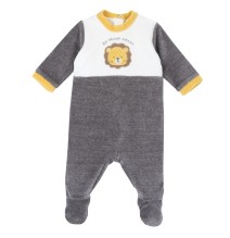 Tutina Chicco Grigia aperta dietro neonato ciniglia 27204