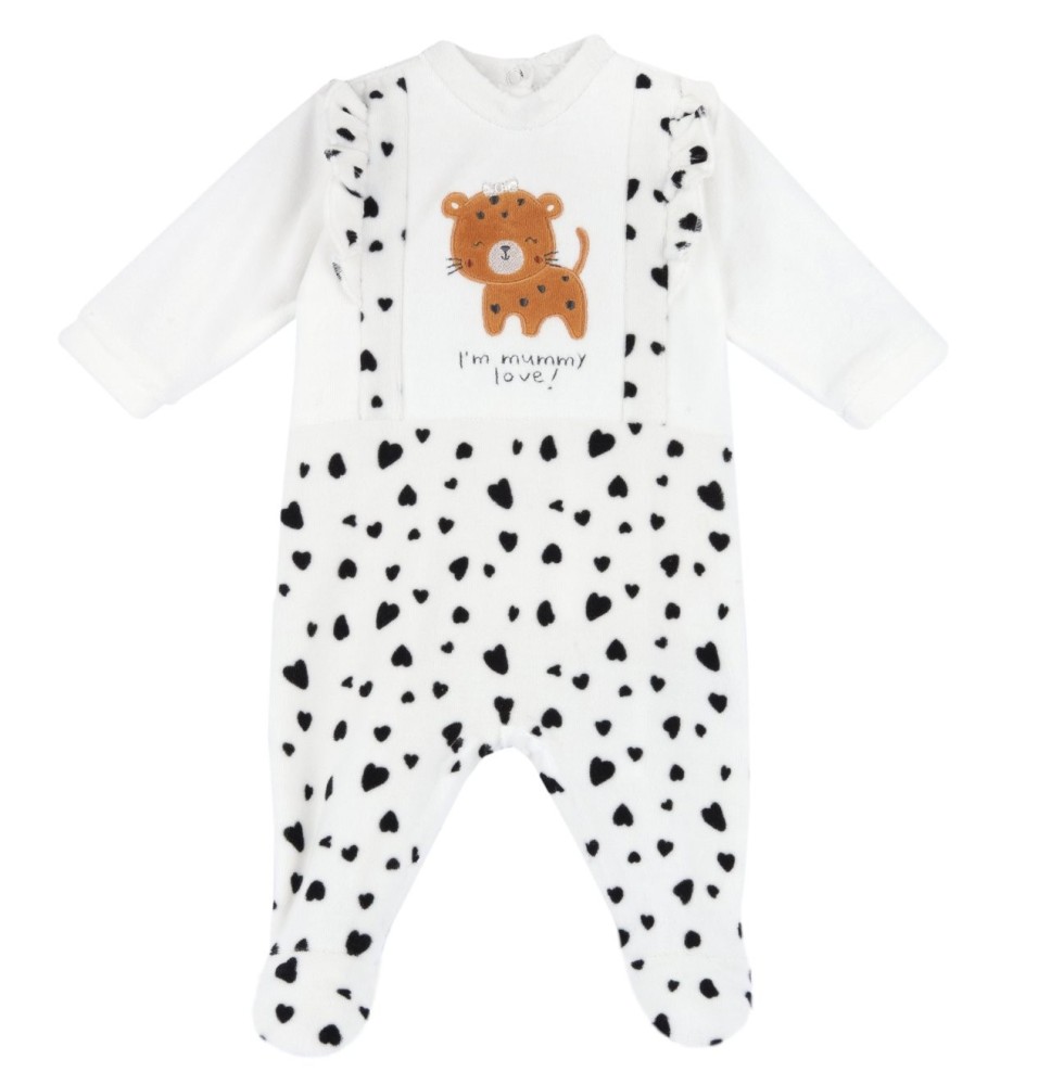 Tutina Chicco Panna aperta dietro neonata ciniglia 27205