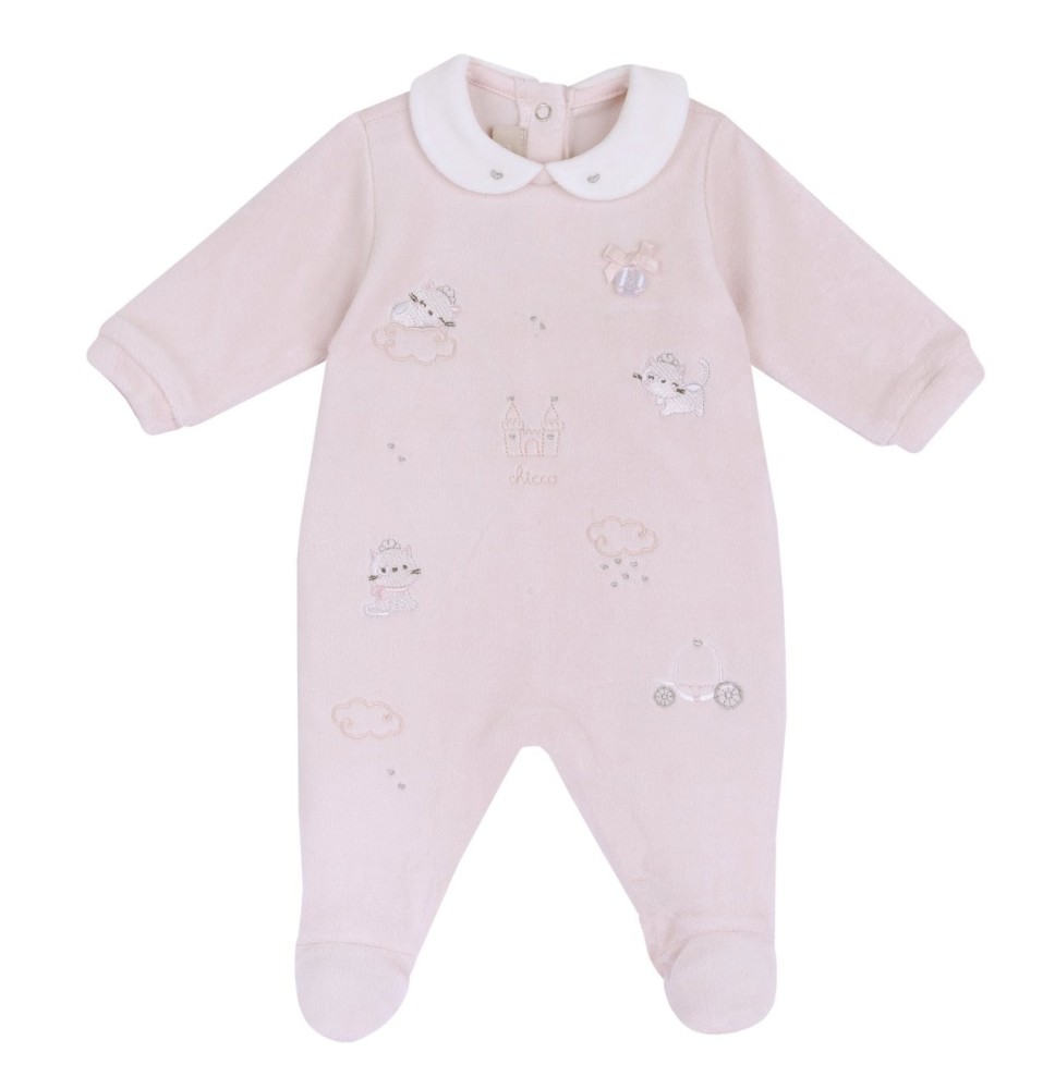 Tutina Chicco Rosa aperta dietro neonata ciniglia 27178