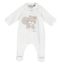 Tutina Chicco Bianca aperta davanti neonata ciniglia 27162