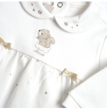 Completo Chicco Bianca maglia e pantaloni con piedini cotone 75922