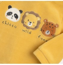 Completo Chicco Giallo maglia e pantaloni con piedini ciniglia 75971