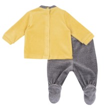 Completo Chicco Giallo maglia e pantaloni con piedini ciniglia 75971