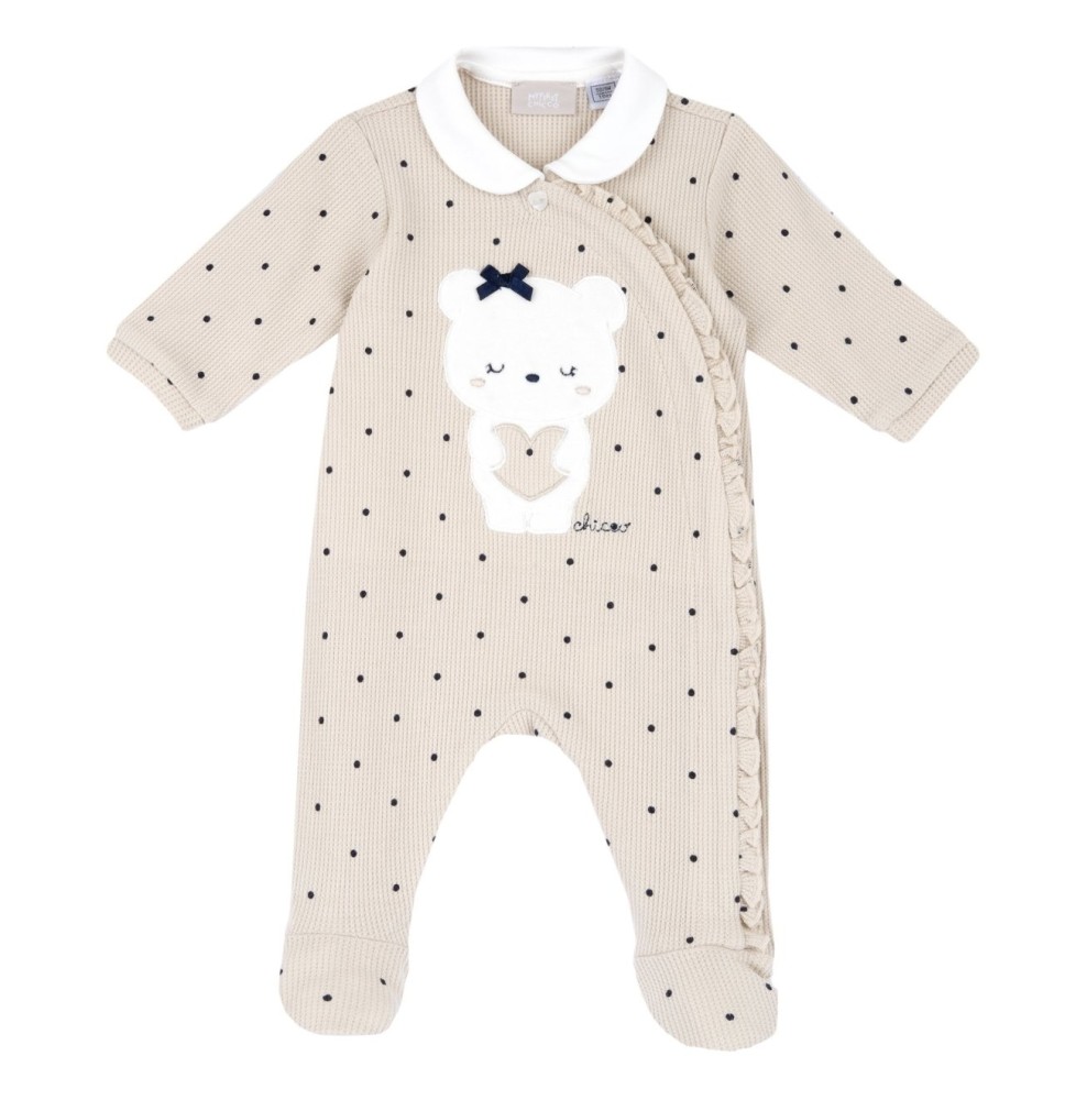 Tutina Chicco Beige aperta davanti neonata 07746