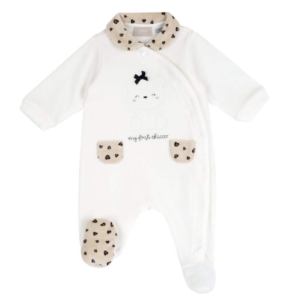 Tutina Chicco Panna aperta davanti neonata ciniglia 07743