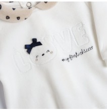 Completo Chicco Panna maglia e pantaloni con piedini neonata ciniglia 75959