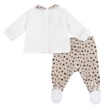 Completo Chicco Panna maglia e pantaloni con piedini neonata ciniglia 75959