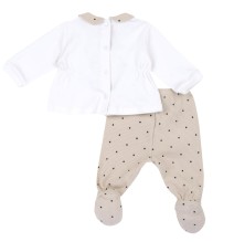 Completo Chicco Panna maglia e pantaloni con piedini cotone neonata 75960