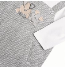 Tutina Chicco Grigia aperta interno gamba neonato cotone 27159