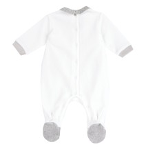Tutina Chicco Bianca aperta interno gamba neonato ciniglia 27157