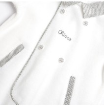 Tutina Chicco Bianca aperta interno gamba neonato ciniglia 27157