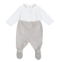 Tutina Chicco Grigia aperta dietro neonato ciniglia 27155