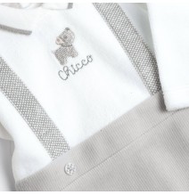 Tutina Chicco Grigia aperta dietro neonato ciniglia 27155