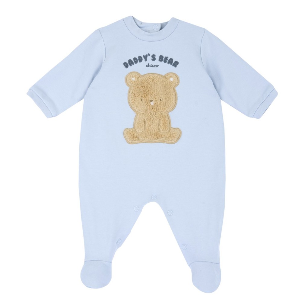 Tutina Chicco Azzurra aperta interno gamba neonato cotone 07876