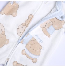 Tutina Chicco Azzurra e Rosa aperta davanti ciniglia neonato 07864