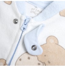 Tutina Chicco Azzurra e Rosa aperta davanti ciniglia neonato 07864