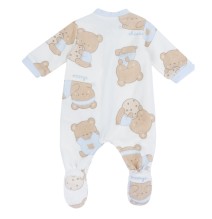 Tutina Chicco Azzurra e Rosa aperta davanti ciniglia neonato 07864