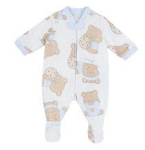 Tutina Chicco Azzurra e Rosa aperta davanti ciniglia neonato 07864