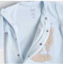 Tutina Chicco Azzurra aperta davanti neonato ciniglia 07861