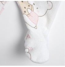 Tutina Chicco Azzurra e Rosa aperta davanti ciniglia neonato 07864