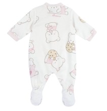 Tutina Chicco Azzurra e Rosa aperta davanti ciniglia neonato 07864