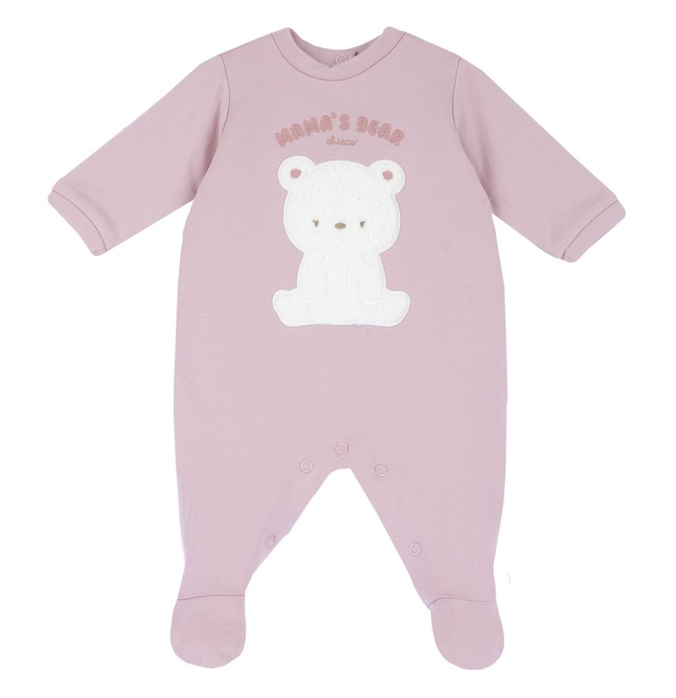 Tutina Chicco Rosa aperta interno gamba cotone neonata 07874