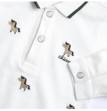 Body polo Chicco bianco esternabile manica lunga 07904