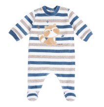 Tutina Chicco Blu aperta interno gamba neonato ciniglia 07507