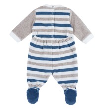Tutina Chicco Blu aperta dietro neonato ciniglia 07505