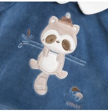 Completo Chicco Blu maglia e pantaloni con piedini neonato ciniglia 75918