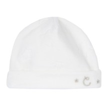 Cappello Chicco Bianco con risvolto neonata ciniglia 16487